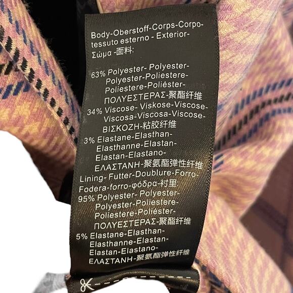 Scotch & Soda Houndstooth Checked Classic Tailored Blazer Womens Pink Size M - Picture 13 of 14